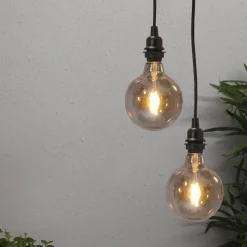 E27-sokkel med Ute-kabel, 5 m, hvit