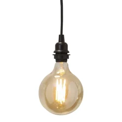 E27-stikkontakt med Ute-kabel, 5 m, svart