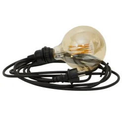 E27-stikkontakt med Ute-kabel, 5 m, svart