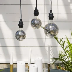 E27-stikkontakt med Ute-kabel, 5 m, svart