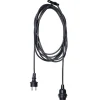 E27-stikkontakt med Ute-kabel, 2,5 m, svart