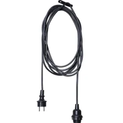 E27-stikkontakt med Ute-kabel, 2,5 m, svart