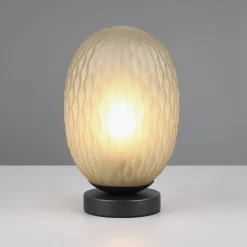 Facette bordlampe, grønn, høyde 29 cm, glass, E27