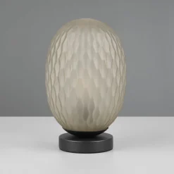 Facette bordlampe, grønn, høyde 29 cm, glass, E27