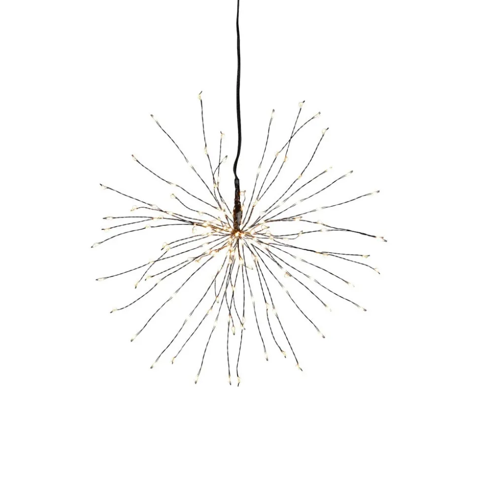 Firework LED-hengelampe, svart, metall, Ø 26 cm, støpsel