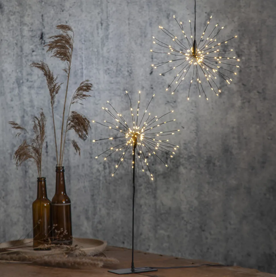 Firework LED-hengelampe, svart, metall, Ø 26 cm, støpsel