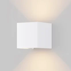 Fulton utendørs LED-vegglampe, 10x10cm, hvit