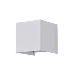 Fulton utendørs LED-vegglampe, 10x10cm, hvit