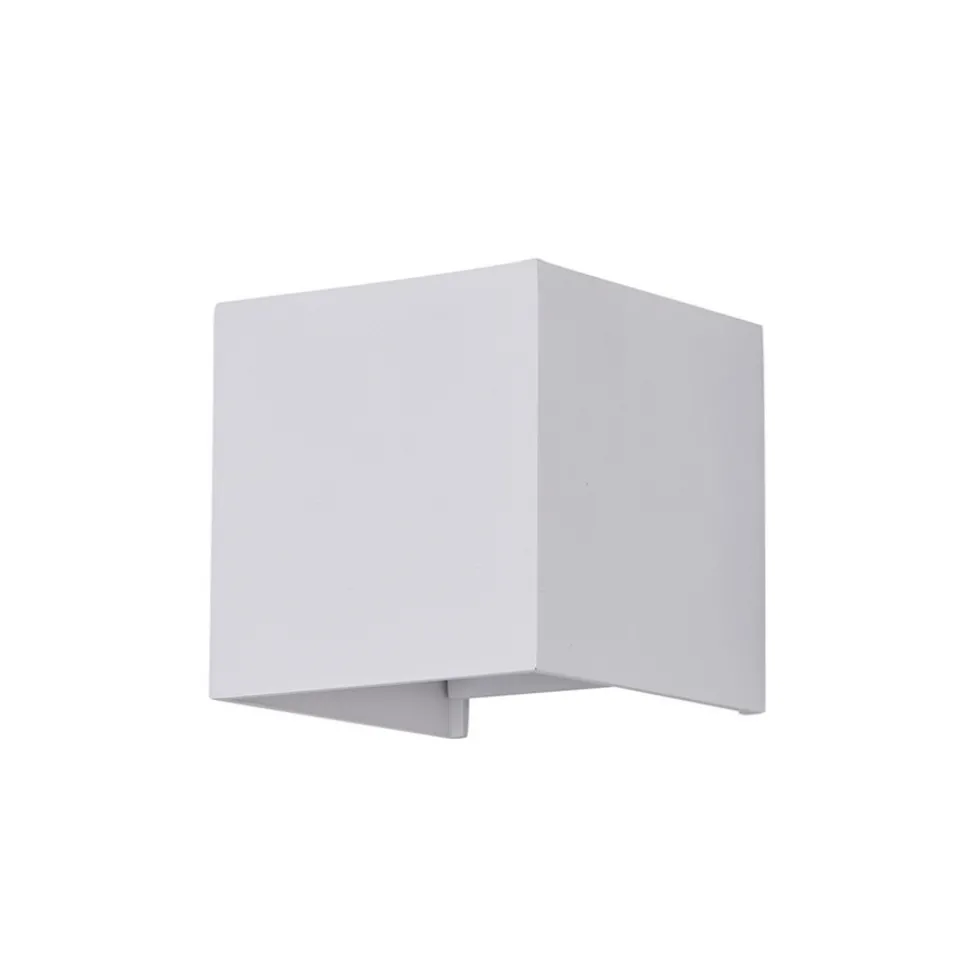 Fulton utendørs LED-vegglampe, 10x10cm, hvit