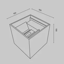 Fulton utendørs LED-vegglampe, 10x10cm, hvit