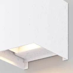 Fulton utendørs LED-vegglampe, 10x10cm, hvit