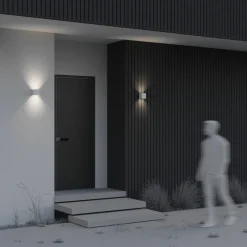 Fulton utendørs LED-vegglampe, 10x10cm, hvit