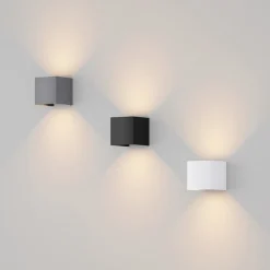 Fulton utendørs LED-vegglampe, 10x10cm, hvit