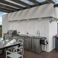 Fulton utendørs LED-vegglampe, 10x10cm, hvit