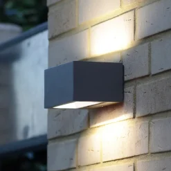 Gemini utendørs LED-vegglampe, 22 cm, 4 000 K, antrasitt