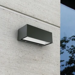 Gemini utendørs LED-vegglampe, 22 cm, 4 000 K, antrasitt