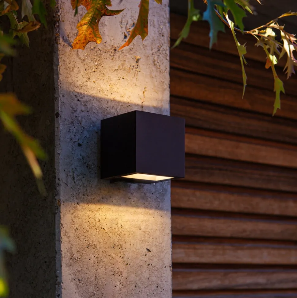 Gemini utendørs LED-vegglampe matt svart 8,8cm