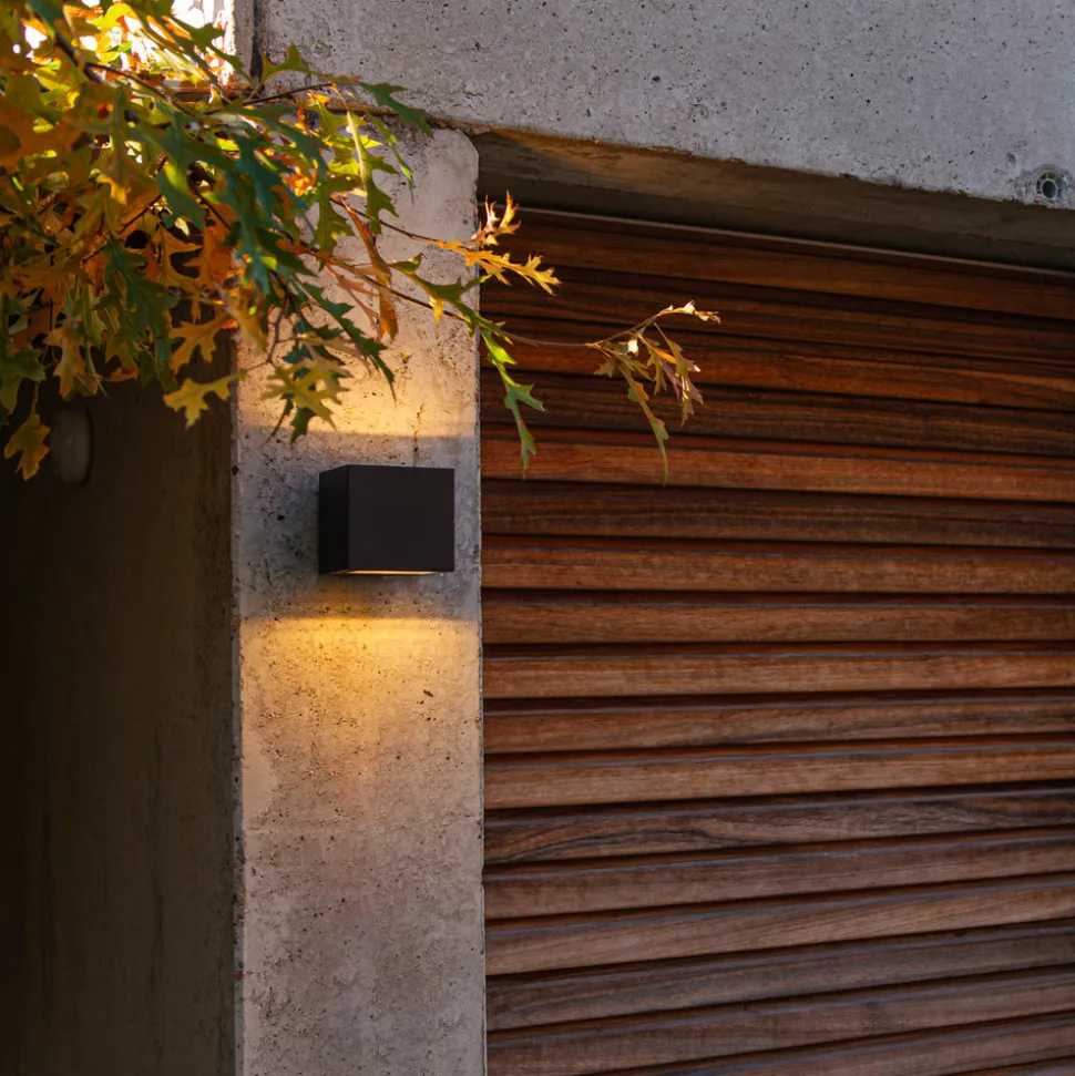 Gemini utendørs LED-vegglampe matt svart 8,8cm