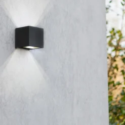 Gemini utendørs LED-vegglampe matt svart 8,8cm
