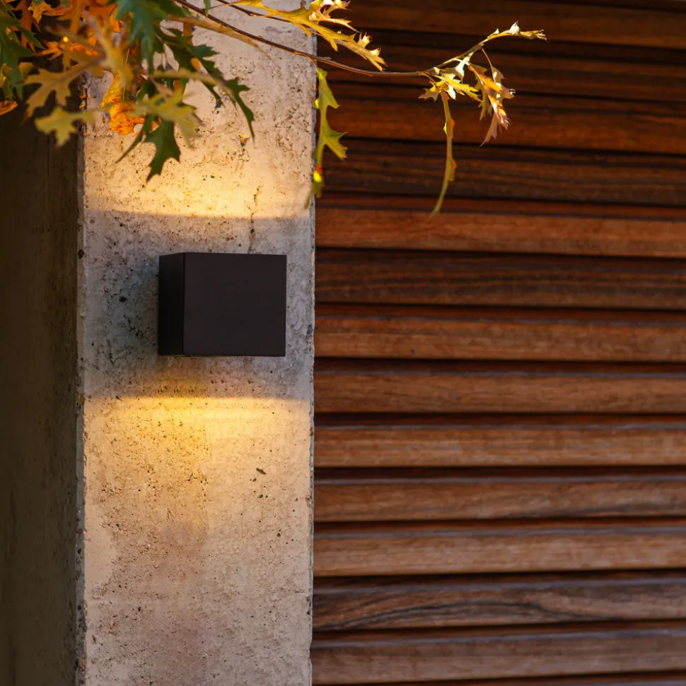 Gemini utendørs LED-vegglampe matt svart 8,8cm