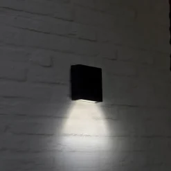 Gemini XF utendørs LED-vegglampe, matt svart