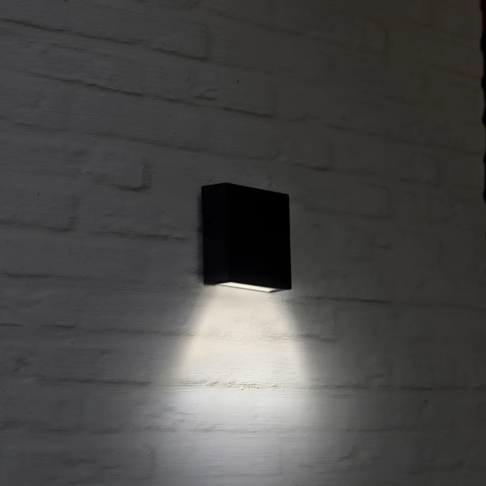 Gemini XF utendørs LED-vegglampe, matt svart