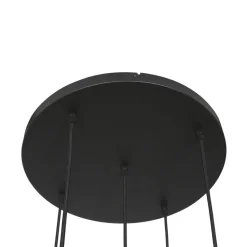 Glass-hengelampe Glasbol, messing, 5 lyskilder