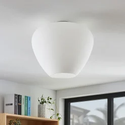 Glasstaklampe Bibiane, opalhvit