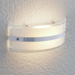 Glass-vegglampe Zinka med LED, 25 cm