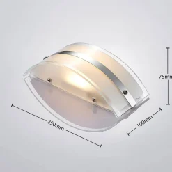 Glass-vegglampe Zinka med LED, 25 cm