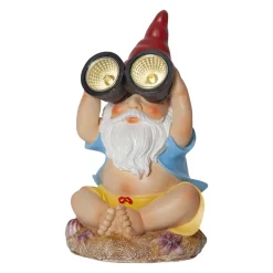 Gnomy LED-solcellelampe, fargerik, plast, 22 cm, kikkert