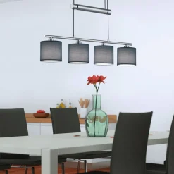 Grå stoffskjermer - Garda 4 lyskilder hengelampe