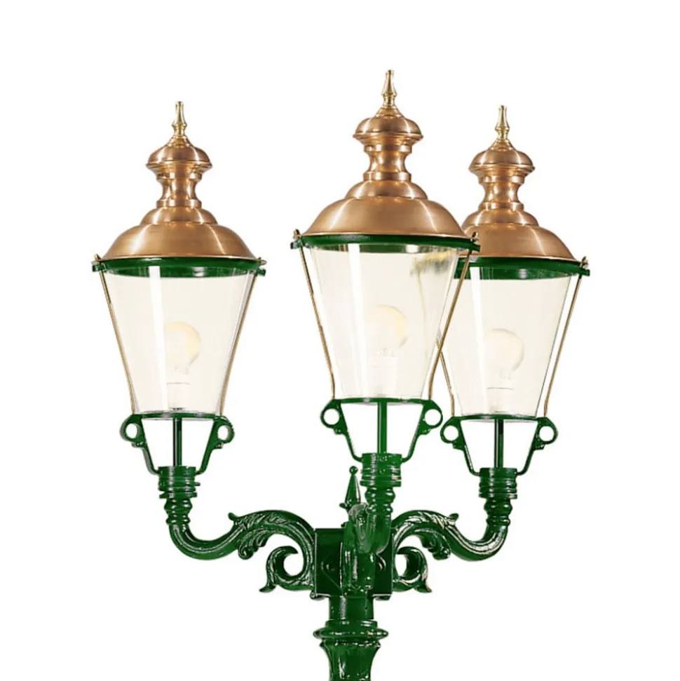 Grønn Parijs kandelaber med tre lys