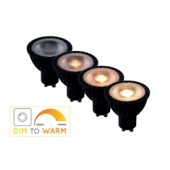 GU10 LED-reflektor 5W dim to warm, svart