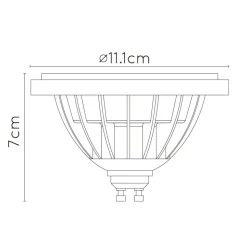 GU10 LED-reflektor 12W 3 000 K dim to warm, svart