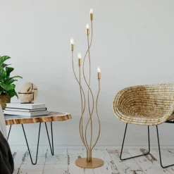 Gulvlampe Bonibon 13237 gullfarget metall Høyde 160 cm 5 lyskilder