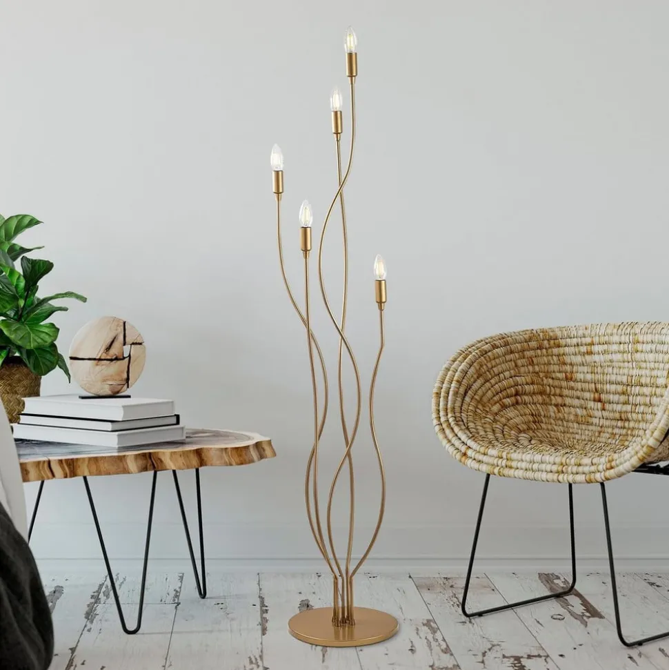 Gulvlampe Bonibon 13237 gullfarget metall Høyde 160 cm 5 lyskilder