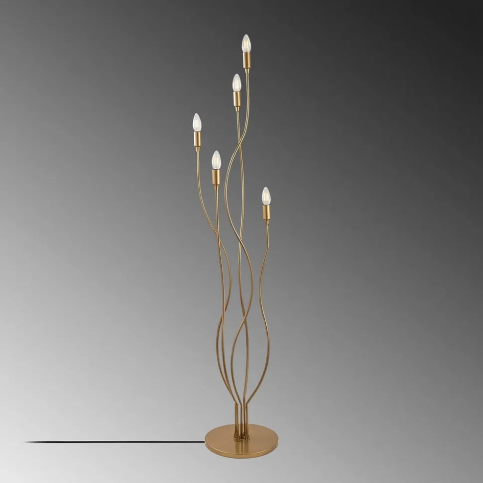 Gulvlampe Bonibon 13237 gullfarget metall Høyde 160 cm 5 lyskilder