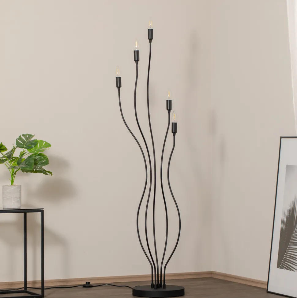 Gulvlampe Bonibon 13231 svart metall høyde 155 cm 5 lyskilder