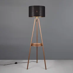 Gulvlampe Colette, tripod, kaffe/svart