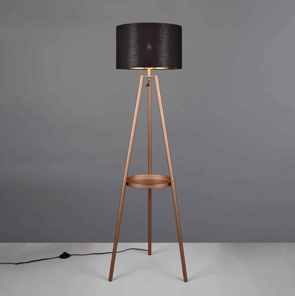 Gulvlampe Colette, tripod, kaffe/svart