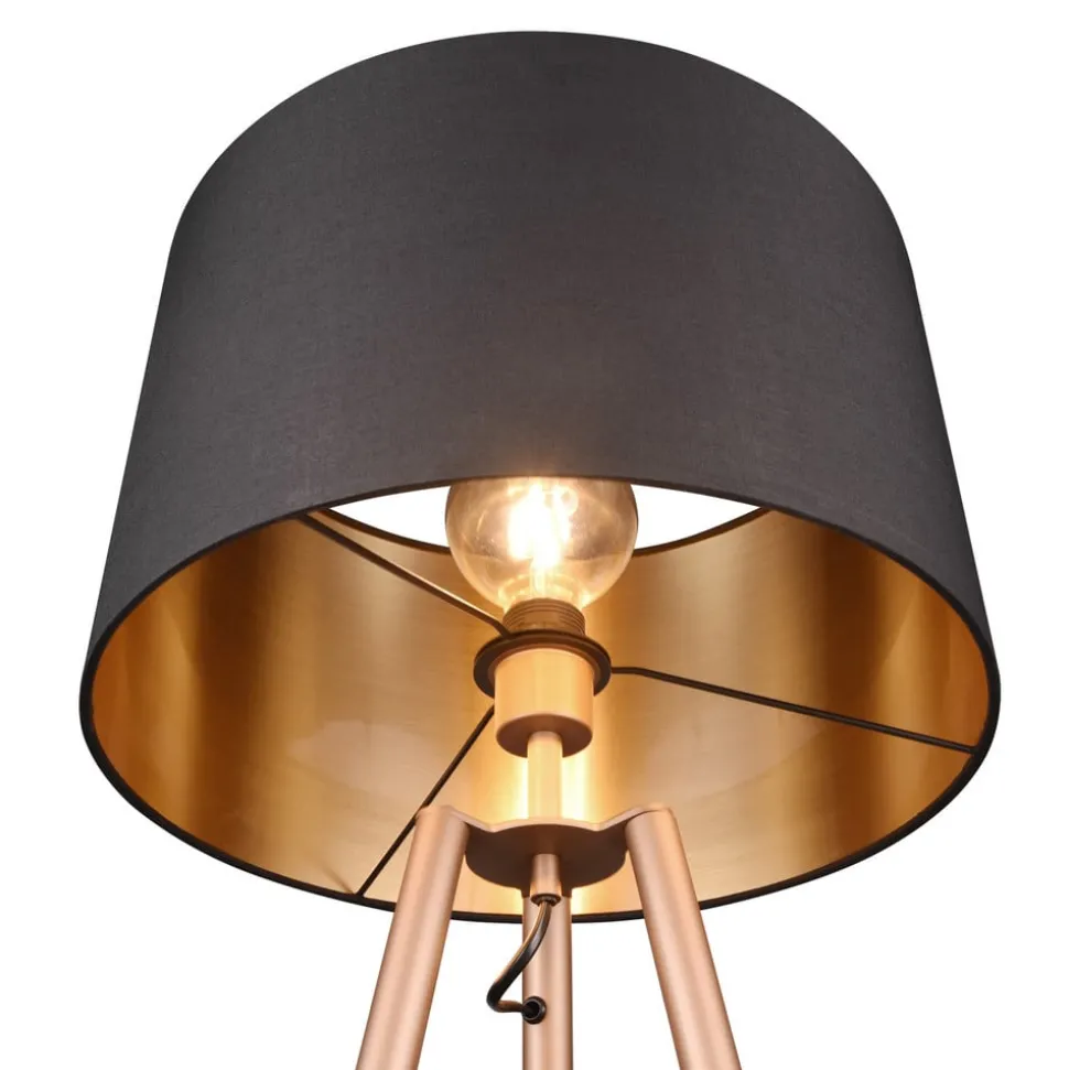 Gulvlampe Colette, tripod, kaffe/svart