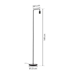 Gulvlampe Diallo uten skjerm matt svart
