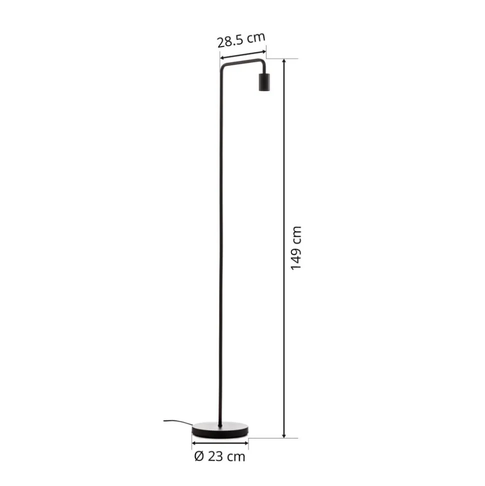 Gulvlampe Diallo uten skjerm matt svart