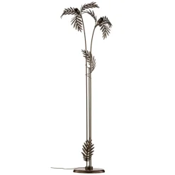 Gulvlampe Dubai i bladdesign, 2 lyskilder, bronse