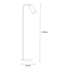 Gulvlampe Emek 4081, svart, skjerm i antikt gull