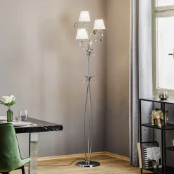 Gulvlampe Jacqueline, 3 lyskilder, hvit