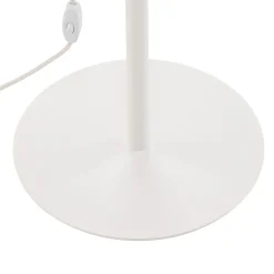 Gulvlampe Linobianco, skjerm i stoff og jute