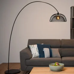 Gulvlampe Mesh, svart, buelampe