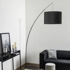Gulvlampe Moby Black med tekstilskjerm